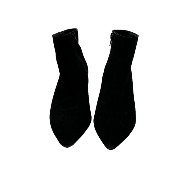 Kensie Black Suede Lyden Pointed Toe Block Heel Ankle Boots Size 7 Women’s - Picture 3 of 9